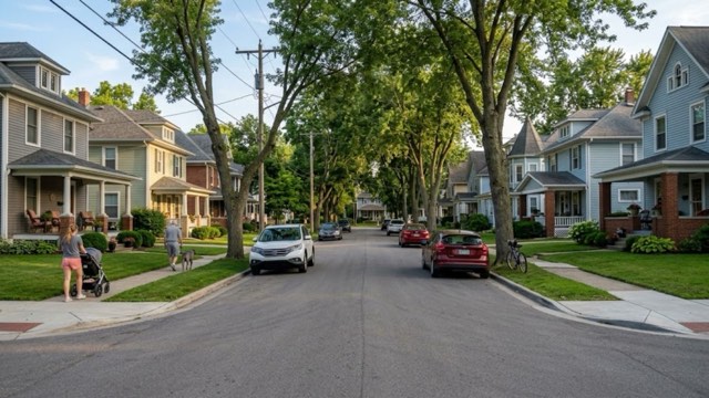 South Bend, Indiana residential neighborhood street